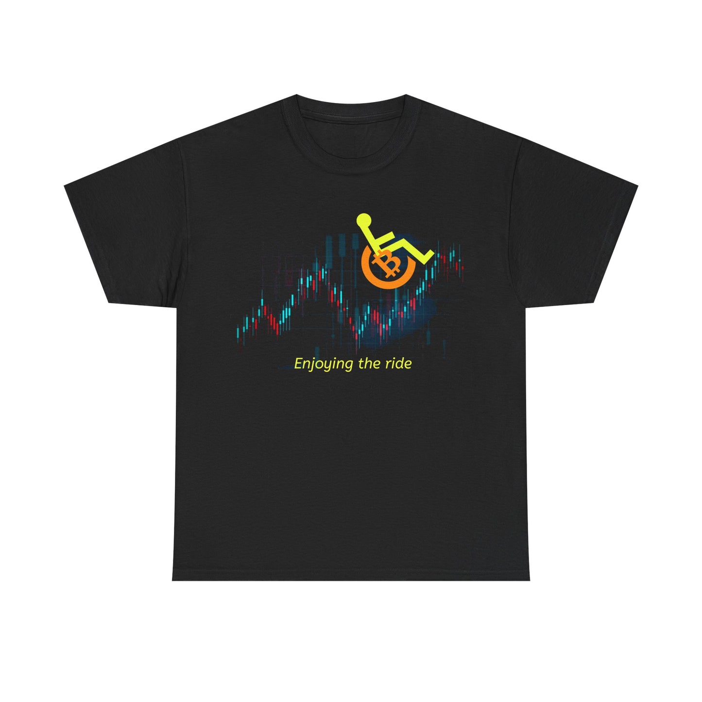 Enjoying the Ride – Funny Bitcoin & Wheelchair - T-Shirt