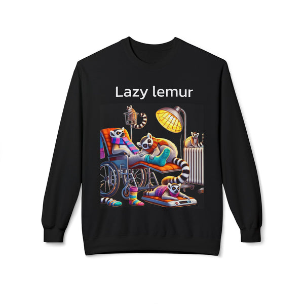 Lazy Lemur - Fleece Crewneck Sweatshirt