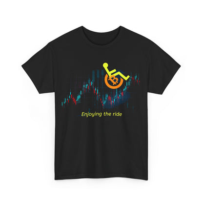 Enjoying the Ride – Funny Bitcoin & Wheelchair - T-Shirt