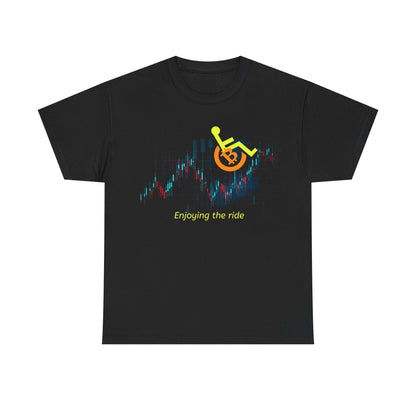 Enjoying the Ride – Funny Bitcoin & Wheelchair - T-Shirt